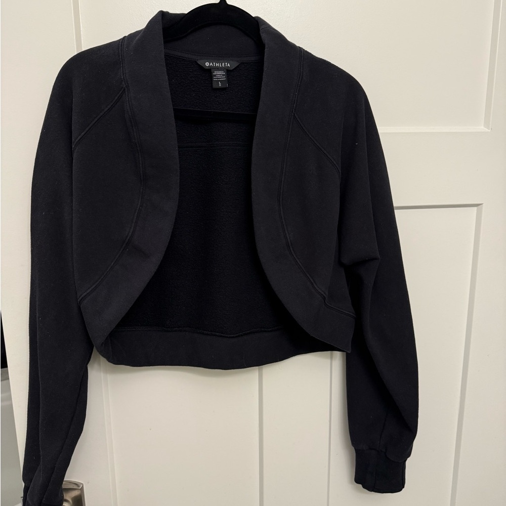 Athleta Black Cropped Cardigan - Women’s Large